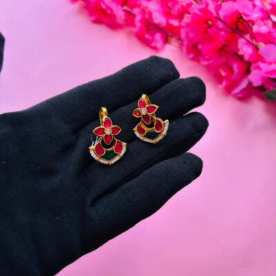 Gold Plated Kundan Ear Cuff