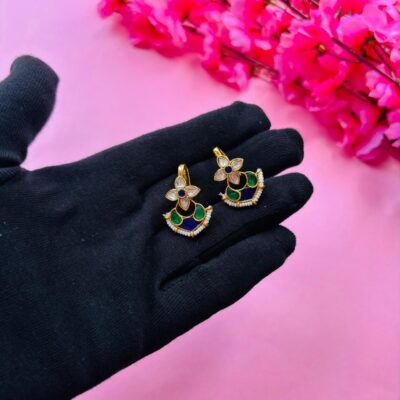Gold Plated Kundan Ear Cuff