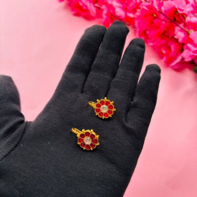 Gold Plated Kundan Ear Cuff