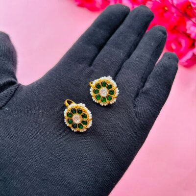 Gold Plated Kundan Ear Cuff