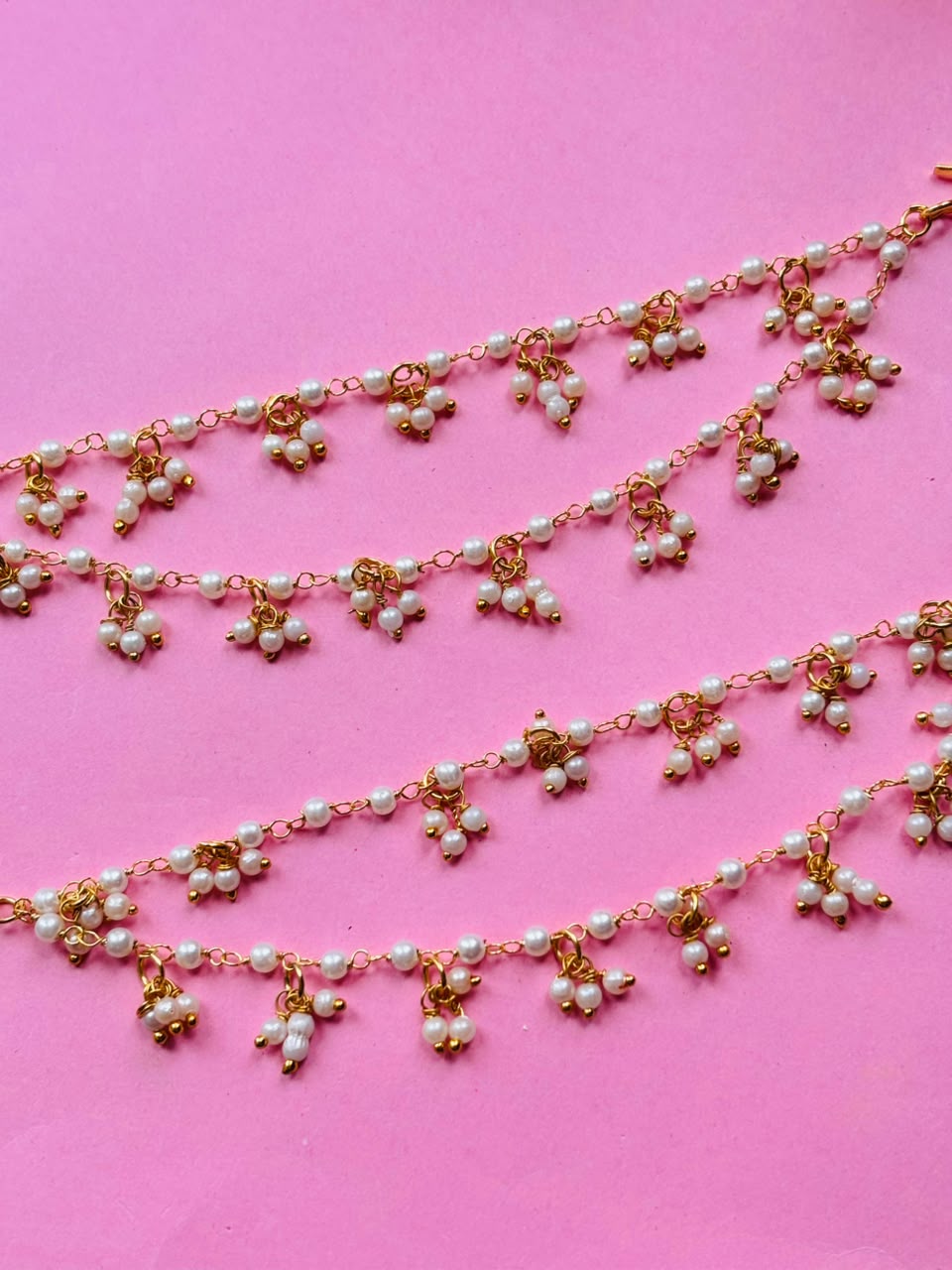 Multi-Layer Pearl & Kundan Ear Chain - Image 2