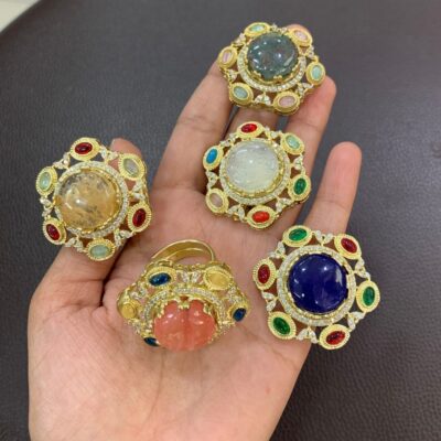 Victorian Style Gemstone Statement Rings