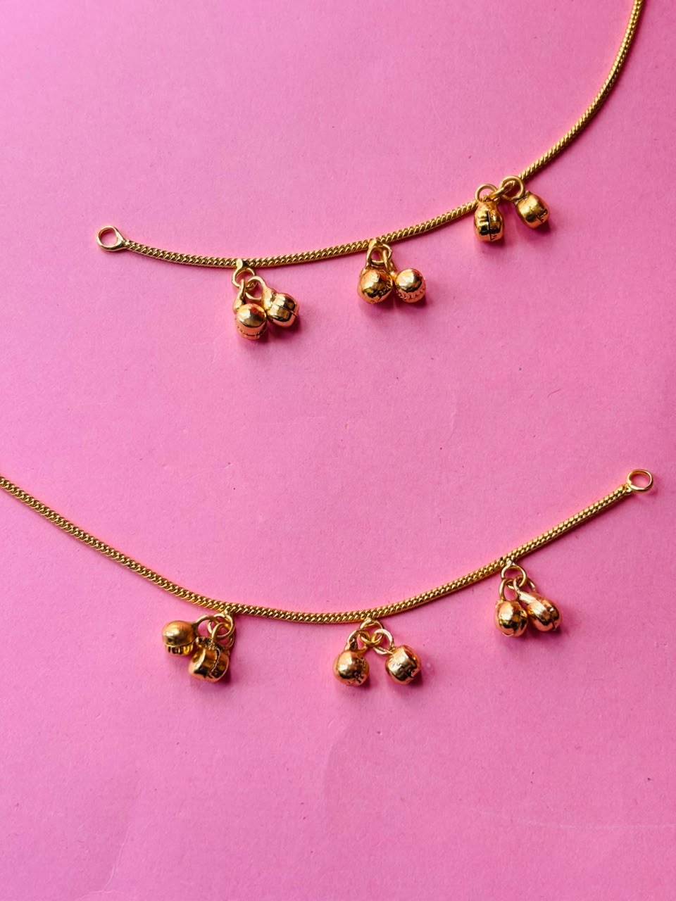 Minimalist Gold-Plated Ear Chain with Ghungroon - Image 2