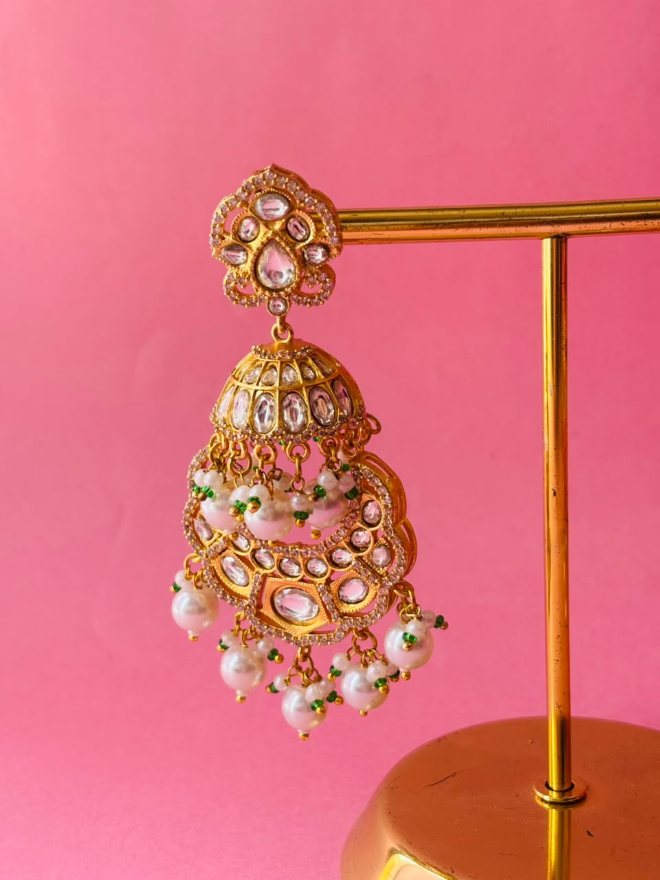 Elegant Ethnic Jhumka Earrings - Image 3
