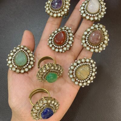 Victorian Style Gemstone Statement Rings