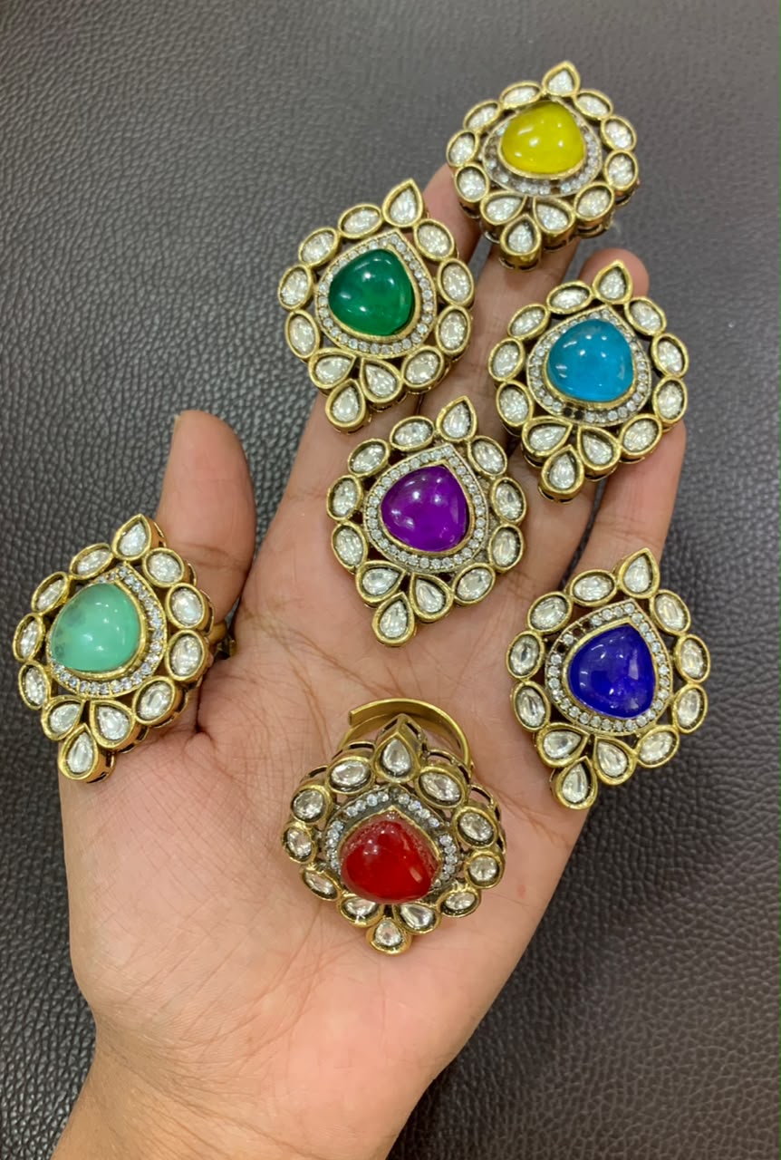 Victorian Style Gemstone Statement Rings