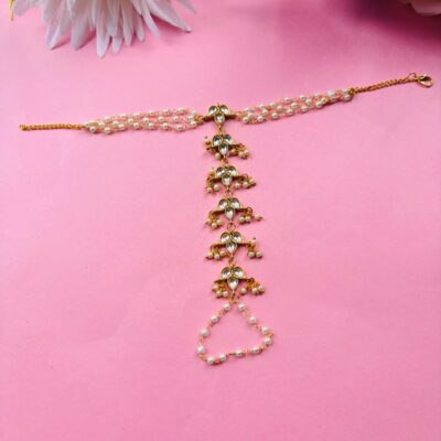 Traditional Kundan & Pearl Hand Harness (Pack Of 2)