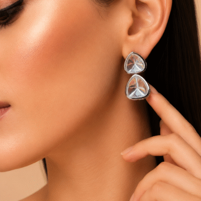 Polki Style Stud Earrings