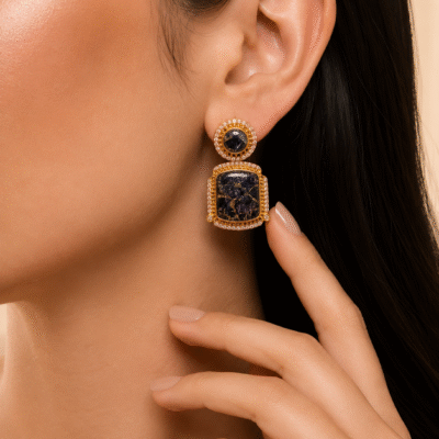 Mosaic Gemstone Drop Earrings