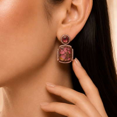 Mosaic Gemstone Drop Earrings