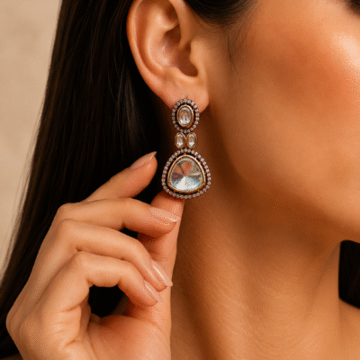 Polki Style Stud Earrings