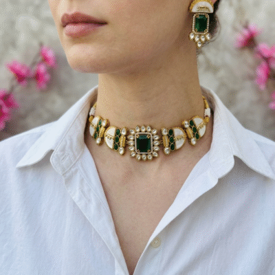 Panther Motif Kundan Choker Set