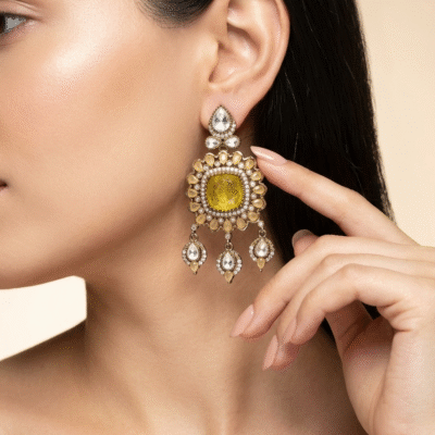 Premium Victorian Floral Chandbali Earrings