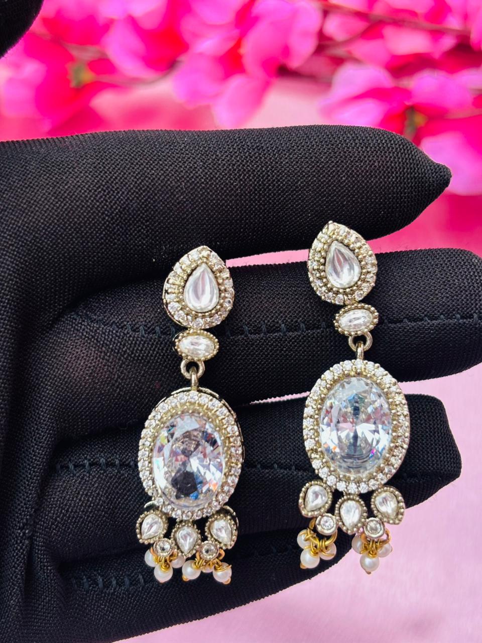 Victorian Polki Choker Necklace Set - Image 3