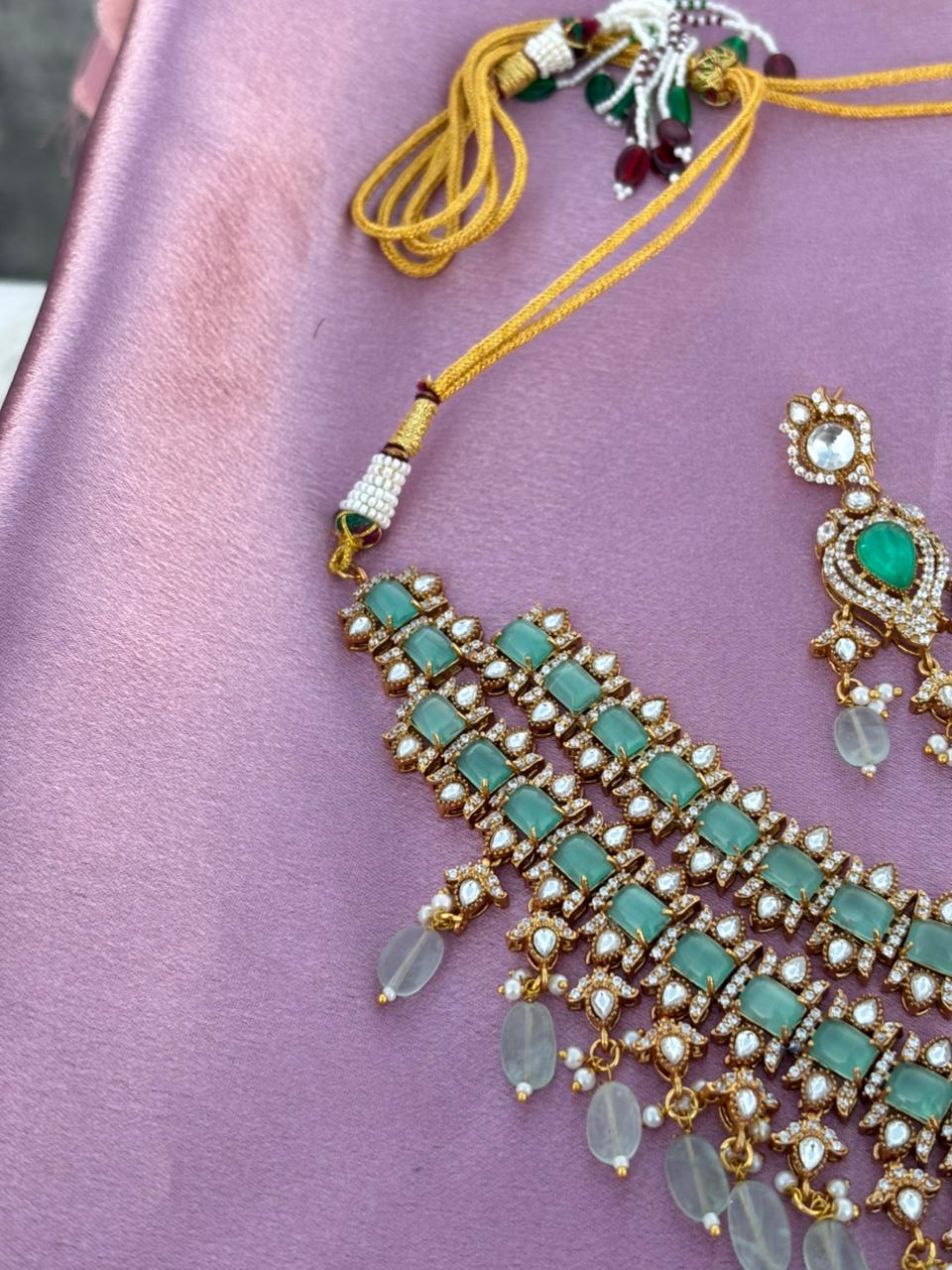 Emerald Bridal Layered Necklace Set - Image 8