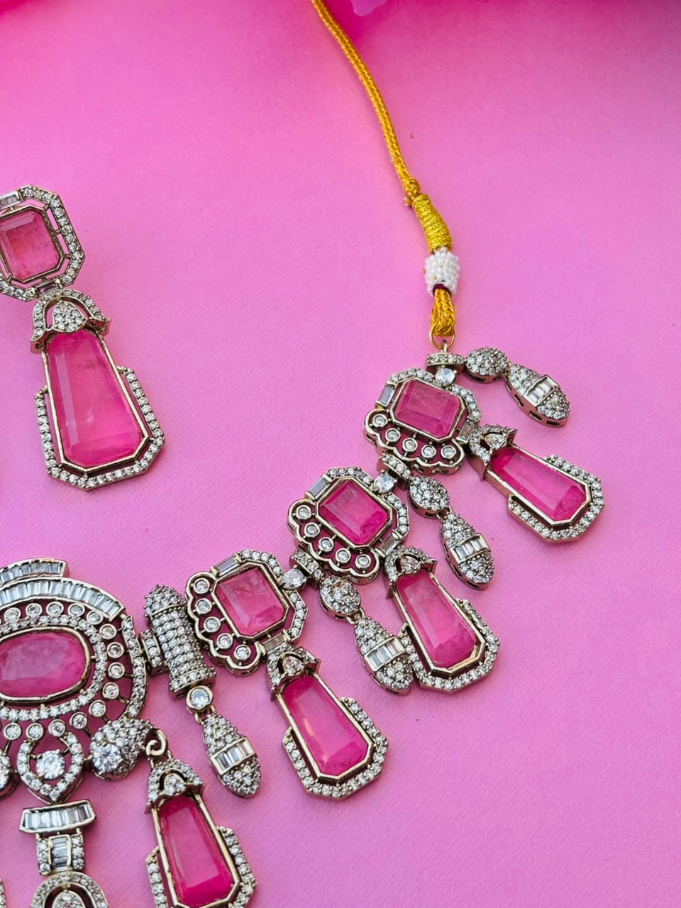 Ruby Victorian Statement Necklace Set - Image 5