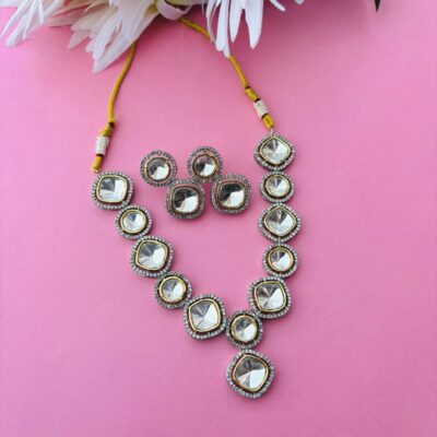Kundan Polki Round Necklace Set