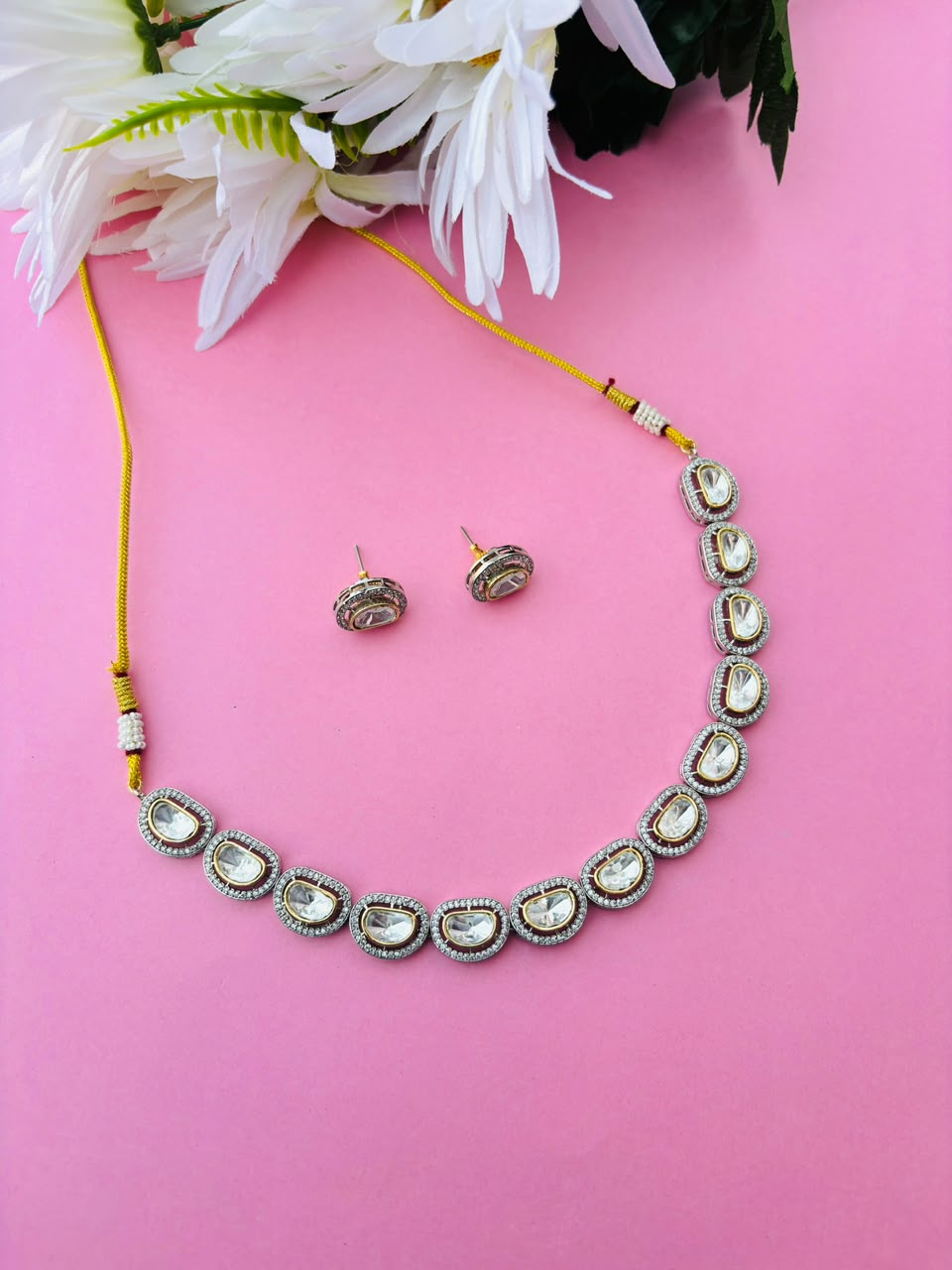 Polki Statement Necklace Set - Image 6